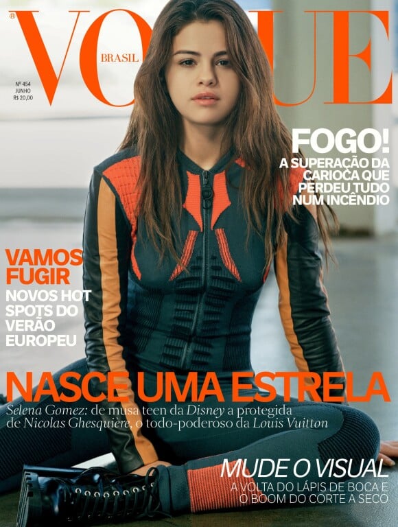 Selena Gomez en couverture du magazine Vogue Brasil. Numéro de juin 2016. Photo par Bruce Weber.