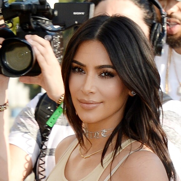 Kim Kardashian à l'avant-première du clip "Famous" de Kanye West au Forum à Inglewood, le 24 juin, 2016.
