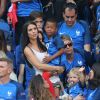 Ludivine Sagna (la femme de Bacary Sagna) et son fils lors du match des 8ème de finale de l'UEFA Euro 2016 France-Irlande au Stade des Lumières à Lyon, France le 26 juin 2016. © Cyril Moreau/Bestimage