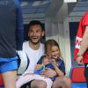 Le capitaine de l'équipe de France Hugo Lloris avec sa fille lors du match des 8ème de finale de l'UEFA Euro 2016 France-Irlande au Stade des Lumières à Lyon, France le 26 juin 2016. © Cyril Moreau/Bestimage
