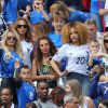 Ludivine Payet (la femme de Dimitri Payet), Sephora (la compagne de Kingsley Coman) lors du match des 8ème de finale de l'UEFA Euro 2016 France-Irlande au Stade des Lumières à Lyon, France le 26 juin 2016. © Cyril Moreau/Bestimage