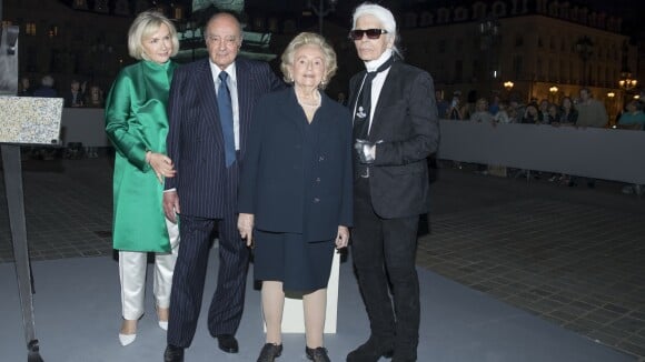 Photo Heini Wath n Karl Lagerfeld Mohamed Al Fayed Bernadette