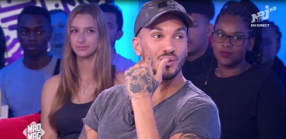 Nicolas des "Anges 8" sur le plateau du "Mad Mag" de NRJ12, lundi 27 juin 2016