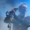 Matthew Bellamy et son groupe Muse en concert dans la Fan Zone de la Tour Eiffel, à Paris, le 28 juin 2016. © Lise Tuillier