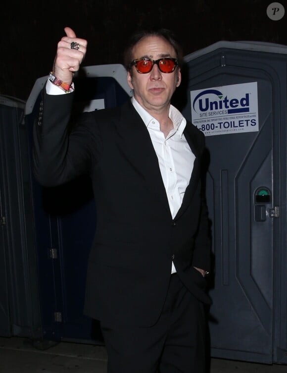 Exclusif - L'acteur Nicolas Cage au concert de Guns N' Roses au night club le Troubadour à Los Angeles le 1er avril 2016