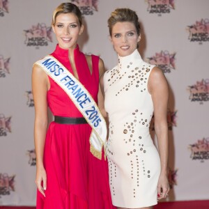 Camille Cerf (Miss France 2015) et Sylvie Tellier - Arrivées à la 17ème cérémonie des NRJ Music Awards 2015 au Palais des Festivals à Cannes, le 7 novembre 2015.