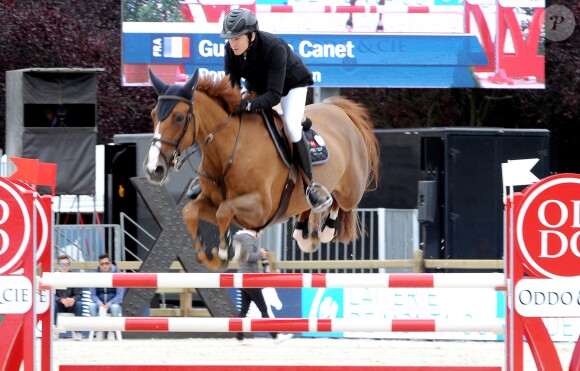Guillaume Canet sur Pomme du Valon 83 - Longines Paris Eiffel Jumping au Bois de Boulogne à la plaine de Jeux de Bagatelle à Paris, le 1 juillet 2016. © Pierre Perusseau/Bestimage
