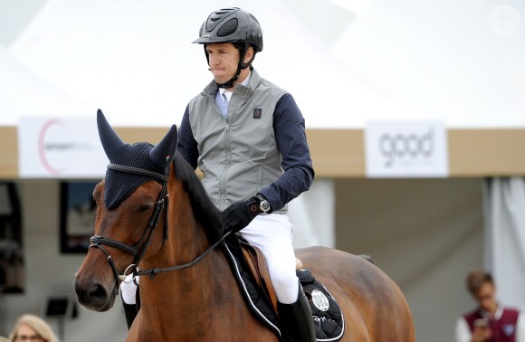 Guillaume Canet sur Pomme du Valon 83 - Longines Paris Eiffel Jumping au Bois de Boulogne à la plaine de Jeux de Bagatelle à Paris, le 1 juillet 2016. © Pierre Perusseau/Bestimage