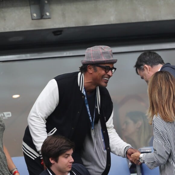 Amélie Mauresmo et son fils Aaron lors du match du quart de finale de l'UEFA Euro 2016 France-Islande au Stade de France à Saint-Denis, France le 3 juillet 2016. L'ex-championne de tennis a retrouvé la compagnie de Yannick Noah dans les gradins. © Cyril Moreau/Bestimage 