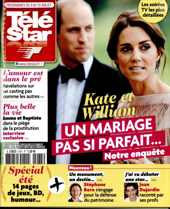 Magazine Télé Star en kiosques le 4 juillet 2016.