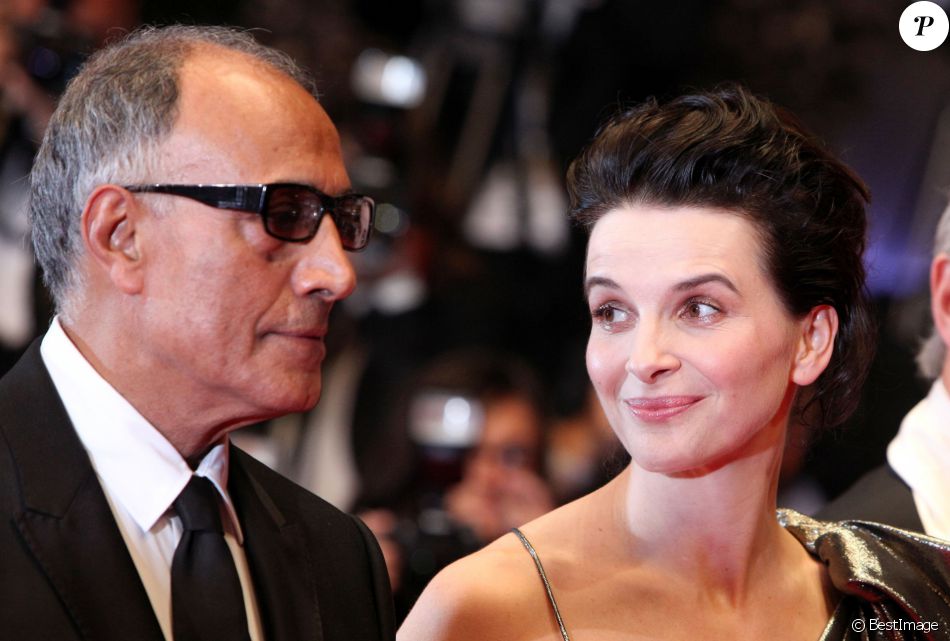 Abbas Kiarostami et Juliette Binoche au Festival de Cannes 2010.