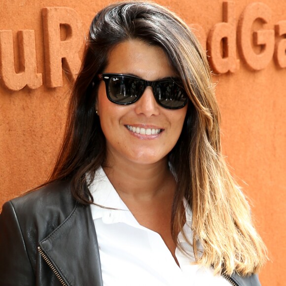 Karine Ferri - People dans les tribunes lors du Tournoi de Roland-Garros (les Internationaux de France de tennis) à Paris, le 27 mai 2016. © Cyril Moreau/Bestimage