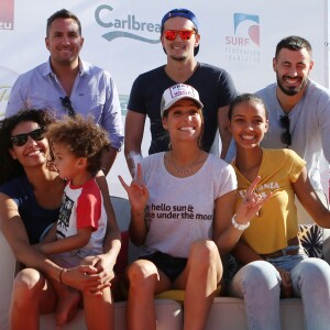 Chloé Mortaud (miss France 2009) et son compagnon Romain Thievin, Laury Thilleman (miss France 2011) et son compagnon Juan Arbelaez et Flora Coquerel (miss France 2014) et son compagnon Ugo Ciulla à la Summer Cup 2016 à La Baule le 8 juillet 2016. La Summer Cup 2016, 6ème édition, est l'un des plus grands rassemblement de stand-Up Paddle d'Europe. © Laetitia Notarianni / Bestimage