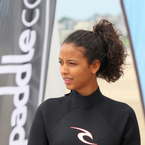 Flora Coquerel (miss France 2014) à la Course de Stand-Up Paddle lors de la Summer Cup 2016 à La Baule le 9 juillet 2016. La Summer Cup 2016, 6ème édition, est l'un des plus grands rassemblement de stand-Up Paddle d'Europe. © Laetitia Notarianni / Bestimage09/07/2016 - La Baule