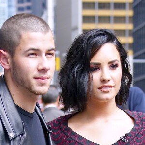Demi Lovato et Nick Jonas arrivent à l'enregistrement du "Late Show " à New York, le 16 juin 2016
