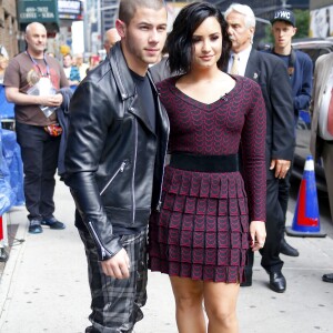 Demi Lovato et Nick Jonas arrivent à l'enregistrement du "Late Show " à New York, le 16 juin 2016.