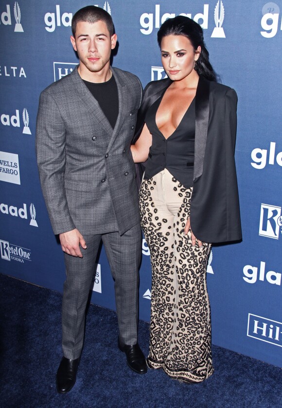 Demi Lovato et Nick Jonas lors du 27ème "Annual GLAAD Media Awards" à Beverly Hills le 2 Avril 2016.