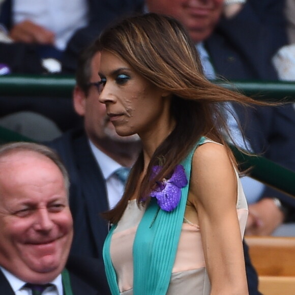 Marion Bartoli, amaigrie et malade, dans les tribunes de la finale entre Serena Williams et Angelique Kerber à Wimbledon le 9 juillet 2016.