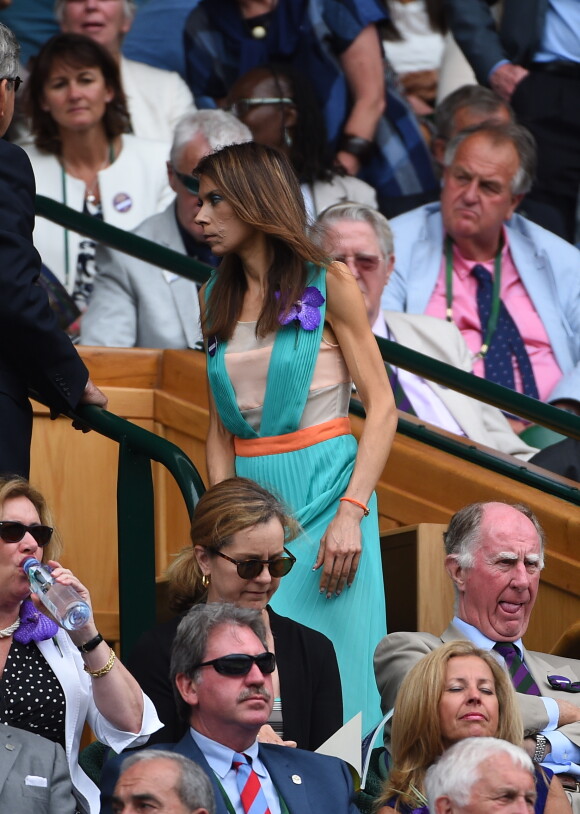 Marion Bartoli dans les tribunes de la finale entre Serena Williams et Angelique Kerber à Wimbledon le 9 juillet 2016.