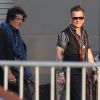 Exclusif - Johnny Depp et Joe Perry arrivent pour leur concert au Casino Sands à Bethlehem en Pennsylvanie, le 1er juillet 2016