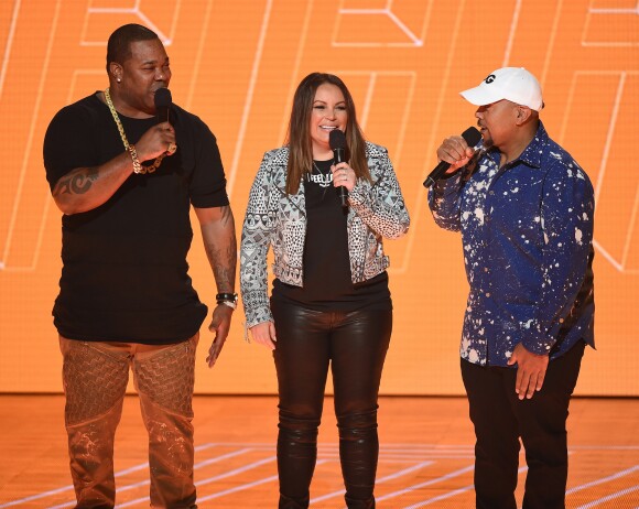 Busta Rhymes, Angie Martinez et Timbaland - VH1 Hip Hop Honors 2016 au David Geffen Hall, au Lincoln Center. New York, le 11 juillet 2016.