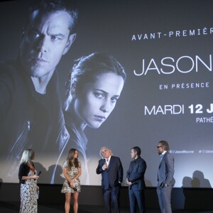 Exclusif - Alicia Vikander, Paul Greengrass, Matt Damon et Vincent Cassel - Avant première du film "Jason Bourne" au Pathé Beaugrenelle à Paris le 12 juillet 2016. © Borde - Guirec