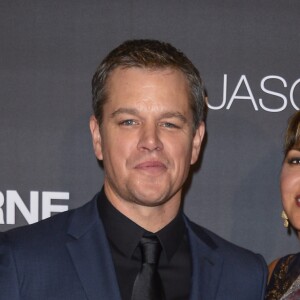 Matt Damon et sa femme Luciana Barroso - Avant première du film "Jason Bourne"au Pathé Beaugrenelle à Paris le 12 juillet 2016. © Borde - Guirec / Bestimage