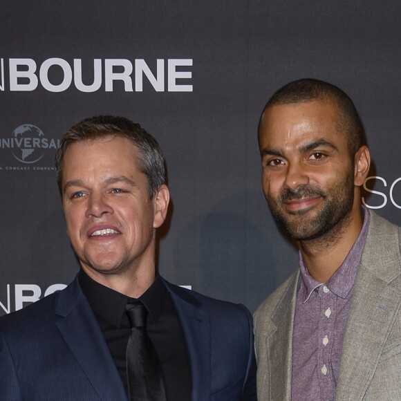Matt Damon et Tony Parker - Avant première du film "Jason Bourne"au Pathé Beaugrenelle à Paris le 12 juillet 2016. © Borde - Guirec / Bestimage