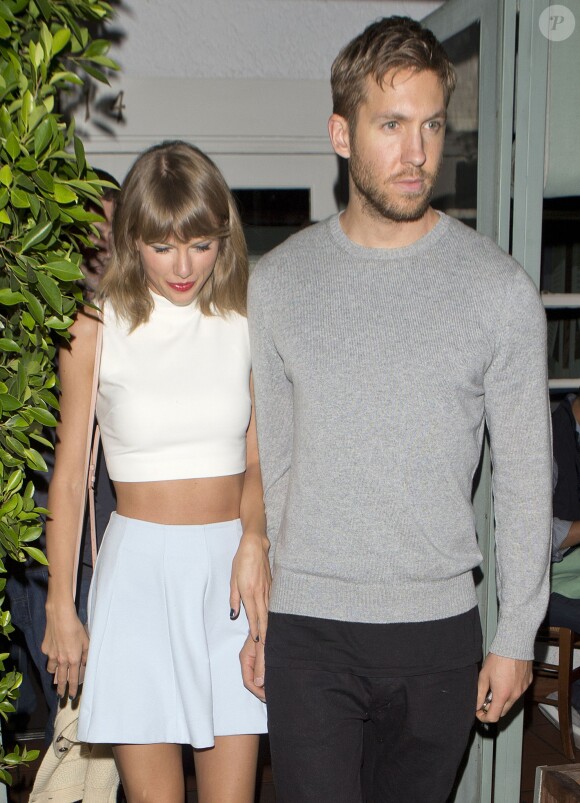 Taylor Swift et Calvin Harris à la sortie du restaurant Giorgio Baldi à Santa Monica, Los Angeles, le 11 août 2015
