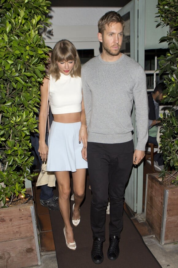 Taylor Swift et Calvin Harris à la sortie du restaurant Giorgio Baldi à Santa Monica, Los Angeles, le 11 août 2015