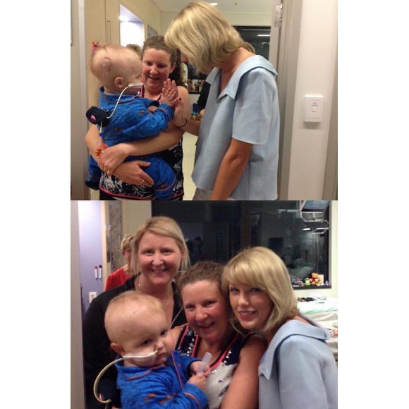 Taylor Swift rend visite aux jeunes malades de l'hôpital pour enfants Lady Cilento de Brisbane en Australie, le 12 juillet 2016