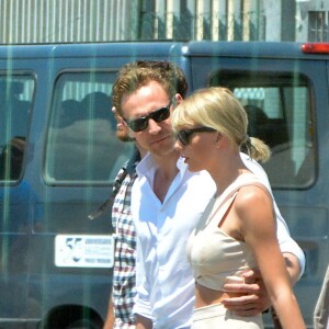 Taylor Swift et son compagnon Tom Hiddleston prennent un hélicoptère à Rome le 28 juin 2016.