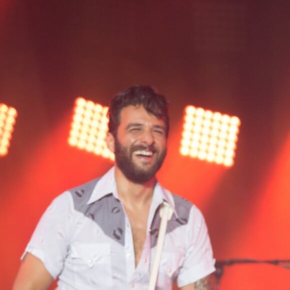 Exclusif - Maxim Nucci - Johnny Hallyday en concert au Big Festival à Biarritz. Le 17 juillet 2015.