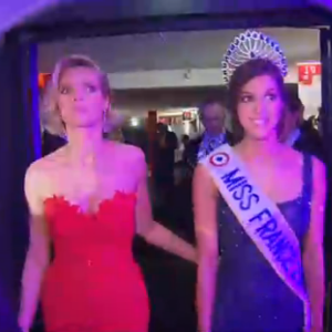 Iris Mittenaere (Miss France 2016) et Sylvie Tellier, le soir d'élection ! Décembre 2015.