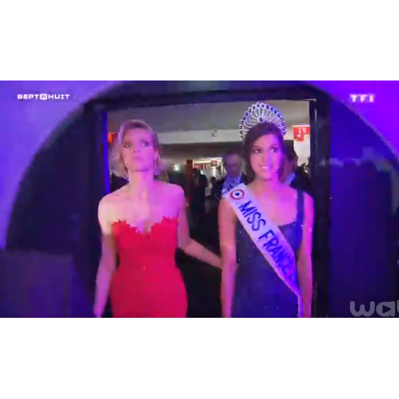 Iris Mittenaere (Miss France 2016) et Sylvie Tellier, le soir d'élection ! Décembre 2015.