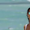 Bacary Sagna, sa femme Ludivine et leurs fils Kais et Elias, profitent de la plage lors de leurs vacances à Miami, le 18 juillet 2016.