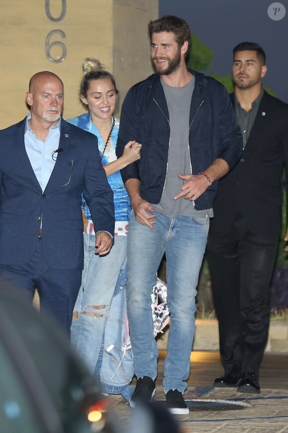 Miley Cyrus et Liam Hemsworth vont dîner chez Nobu à Malibu. Le 15 juin 2016