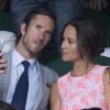 Pippa Middleton et son compagnon James Matthews dans les tribunes du tournoi de Wimbledon le 6 juillet 2016. © Stephen Lock/i-Images via ZUMA Wire / Bestimage