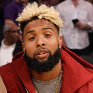 Odell Beckham Jr. au Staples Center de Los Angeles qui assistent au match de basket Los Angeles Lakers contre Denver Nuggets à Los Angeles le 25 Marts 2016. © CPA/BESTIMAGE