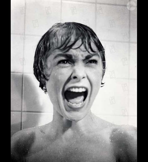 Janet Leigh dans la mythique scène de la douche dans le film Psychose, d'Alfred Hitchcock, en 1960.