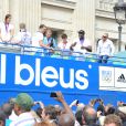 Teddy Riner et l'équipe de France olympique à son retour des Jeux de Londres - Sur les Champs-Elysées à Paris, le 13 août 2012.