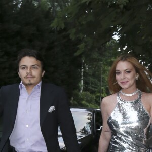 Egor Tarabasov, Lindsay Lohan arrivent à l'anniversaire de Lilly Becker à Londres, le 25 juin 2016