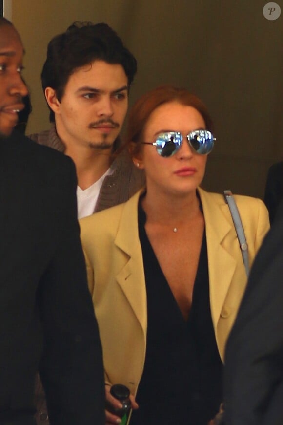 Egor Tarabasov et Lindsay Lohan dans les rues de New York, le 13 avril 2016
