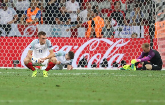 Jamie Vardy après la défaite de l'Angleterre face à l'Islande à l'Euro 2016 le 27 juin à Nice.