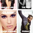 Les quatre couvertures de l'Issue 101 du magazine Clash, avec Mariah Carey, Gwen Stefani, Pusha-T et Matthew Healy du groupe The 1975.