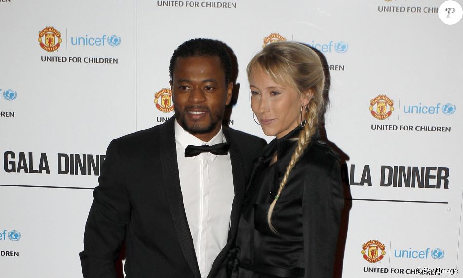 Patrice Evra et sa femme Sandra lors du diner de gala de charite pour l&#039;UNICEF, a Manchester, le 19 decembre 2012.