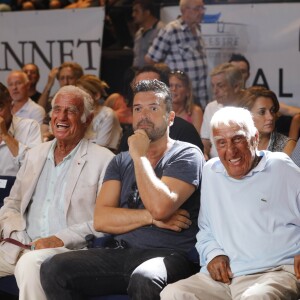 Jean-Paul Belmondo, Jeff Domenech et Charles Gérard - Championnat International WBA Super-Welters - Le Cannet le 30 juillet 2016 © Jlppa / Bestimage