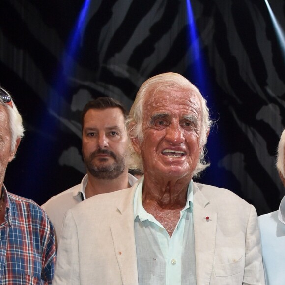 Exclusif - Jean-Paul Belmondo, Charles Gérard et Louis Acariès - Soirée Boxe organisée par Canal+ et Univent Productions. Dans la salle de La Palestre au Cannet, qui réunit de nombreux boxeurs francais et internationaux. Le Cannet, le 30 juillet 2016 © Lionel Urman / Bestimage