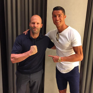 Cristiano Ronaldo avec Jason Statham lors de ses vacances aux Etats-Unis en juillet 2016, photo Instagram.