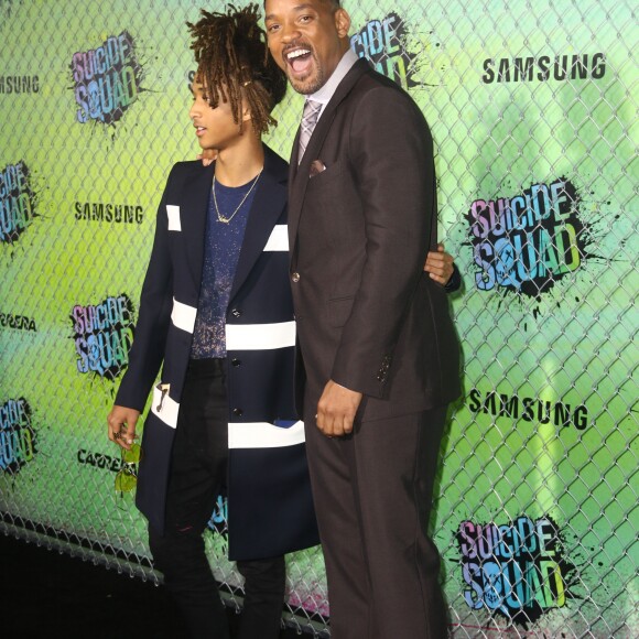 Will Smith et son fils Jaden Smith - Première du film "Suicide Squad" à New York le 1er août 2016.
